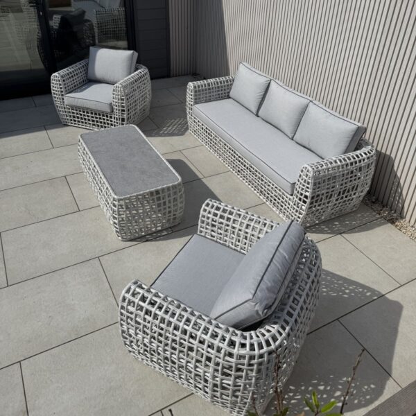 Havana Rattan Corner Sofa Set– Grey - Top View